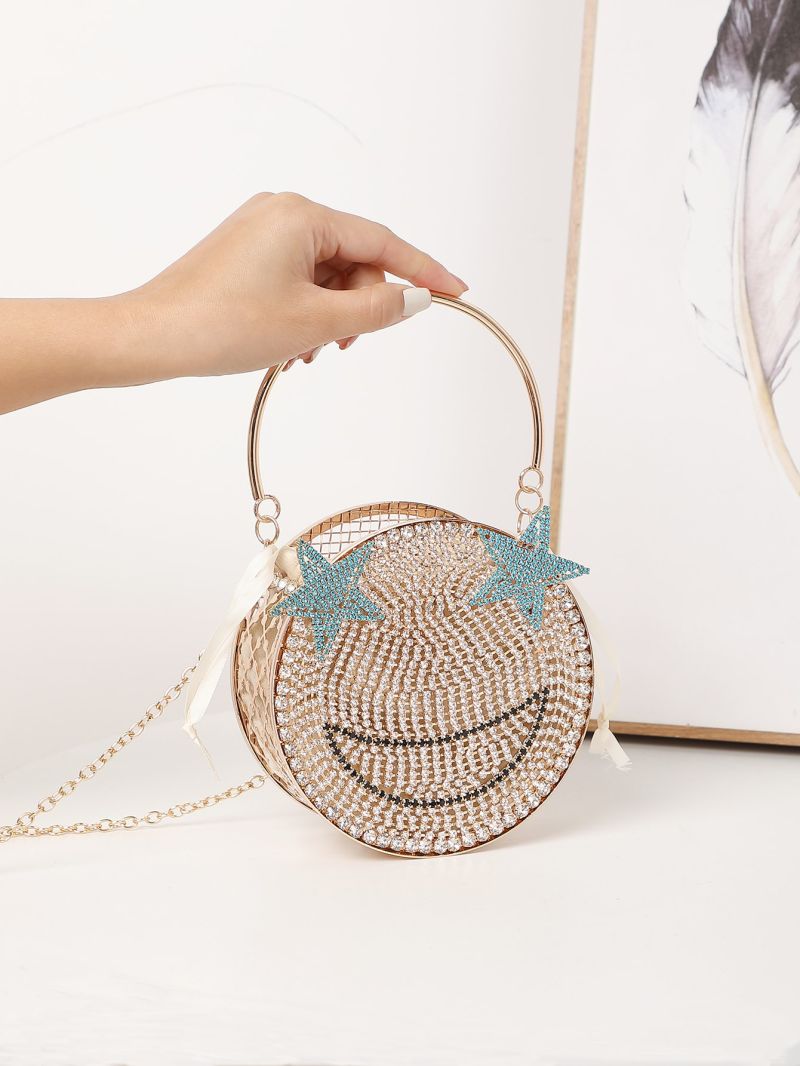 Cartoon Design Rhinestone Decor Hollow Out Novelty Bag
