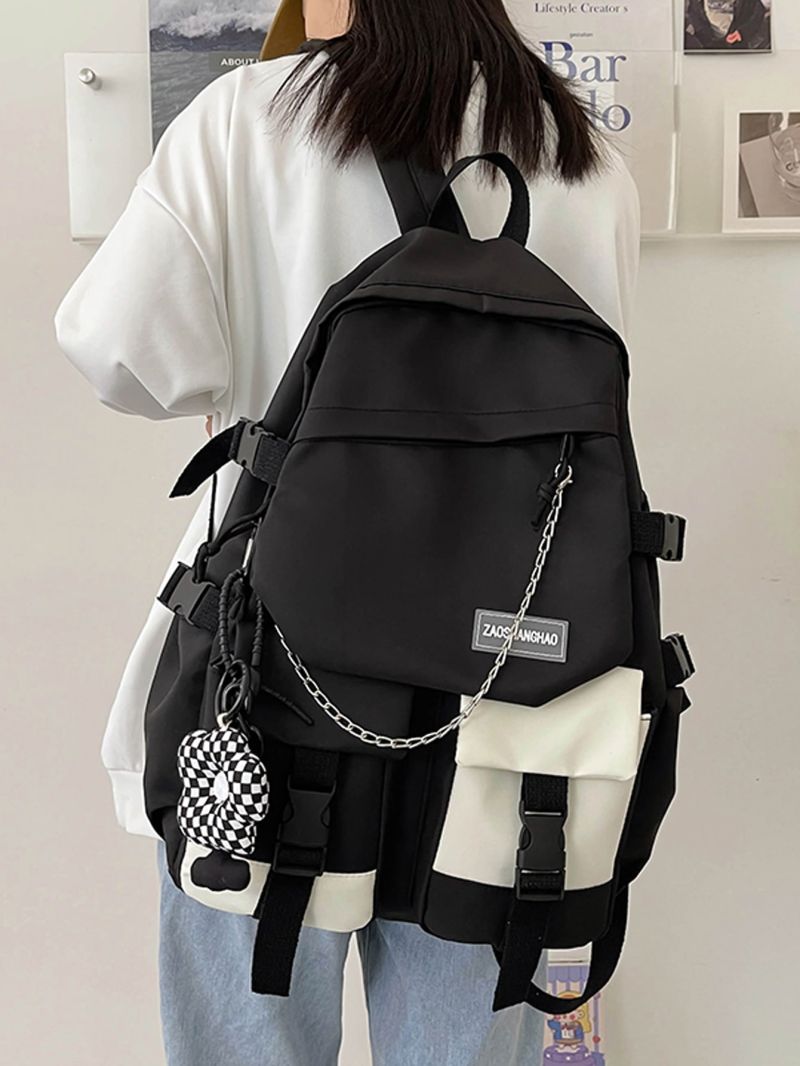 Letter Patch Release Buckle Detail Backpack
