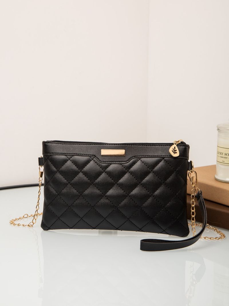 Metal Detail Quilted Crossbody Bag