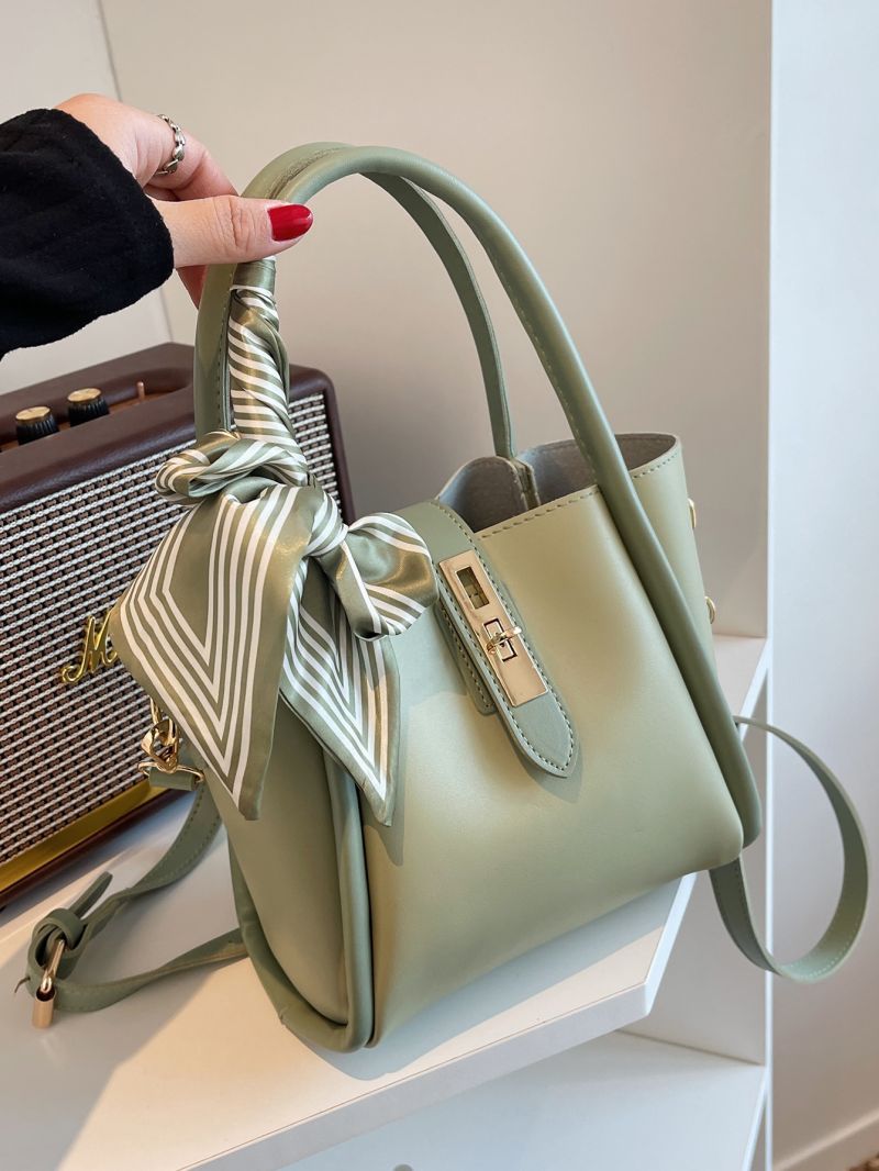 Twilly Scarf Decor Twist Lock Bucket Bag