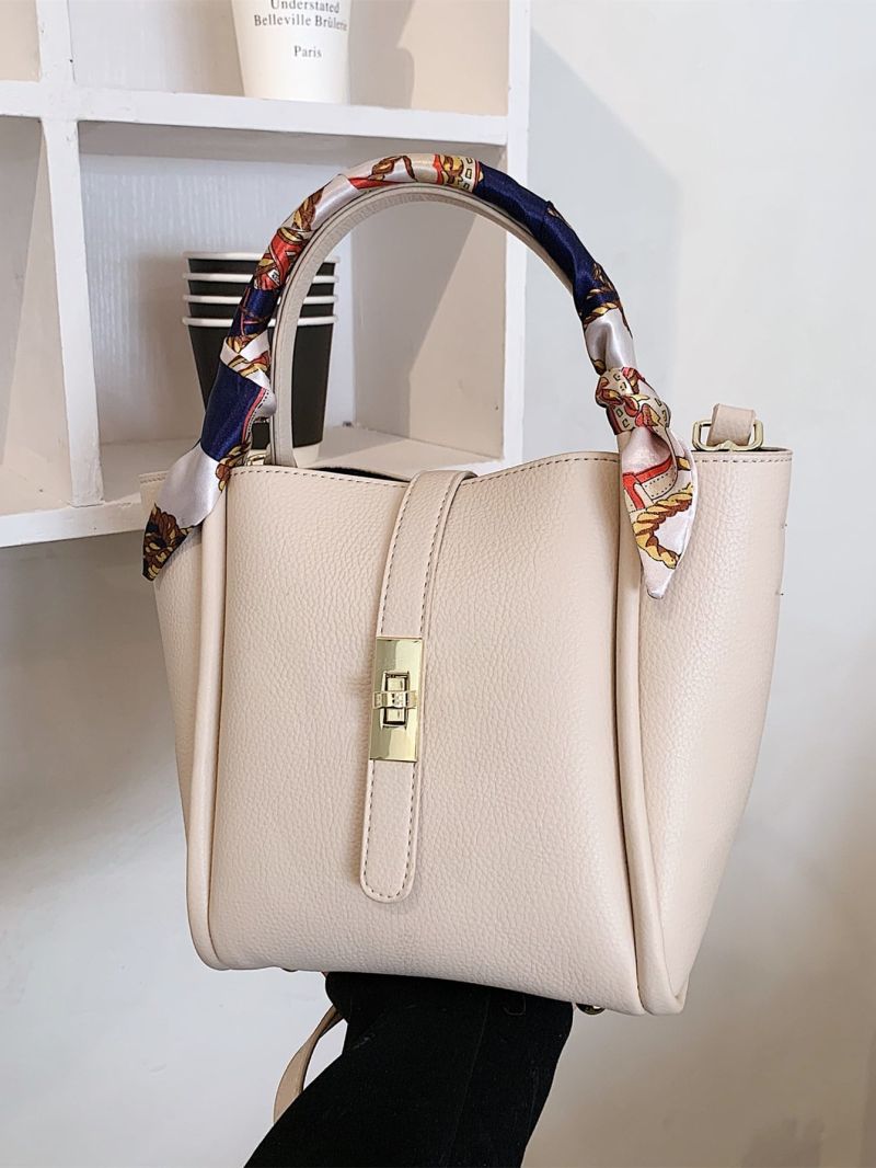 Twilly Scarf Decor Turn Lock Tote Bag