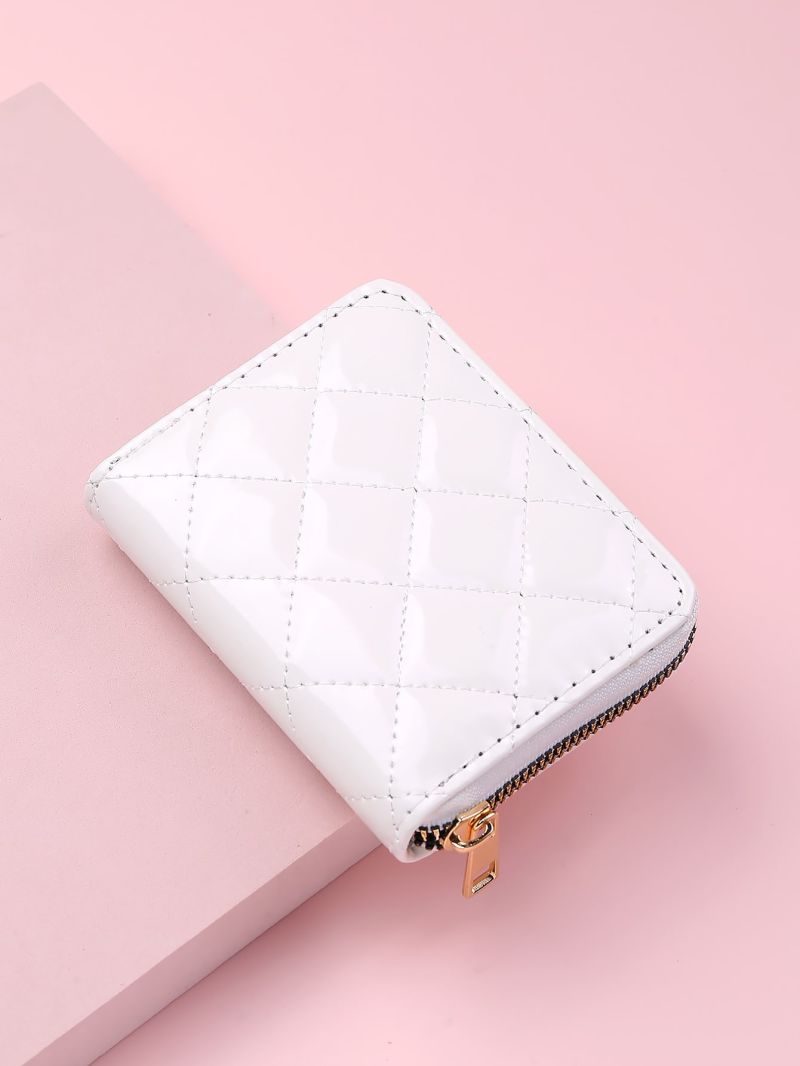 Artificial Patent Leather Quilted Small Purse