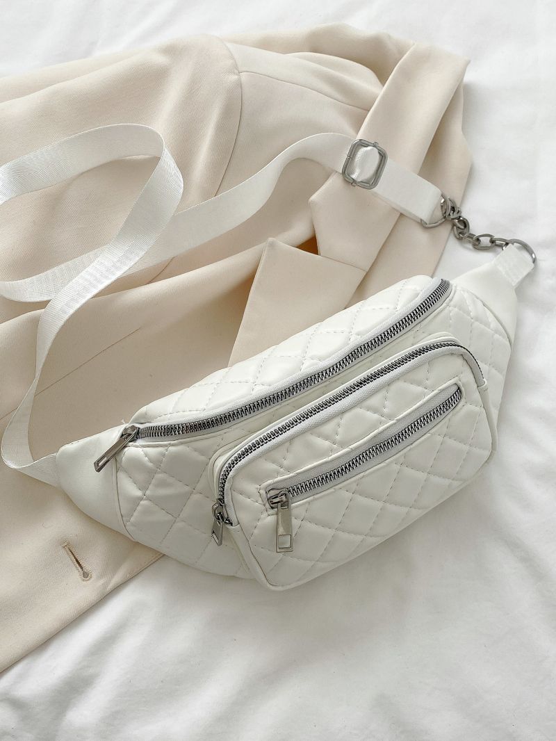 Mini Quilted Multi Zip Fanny Pack