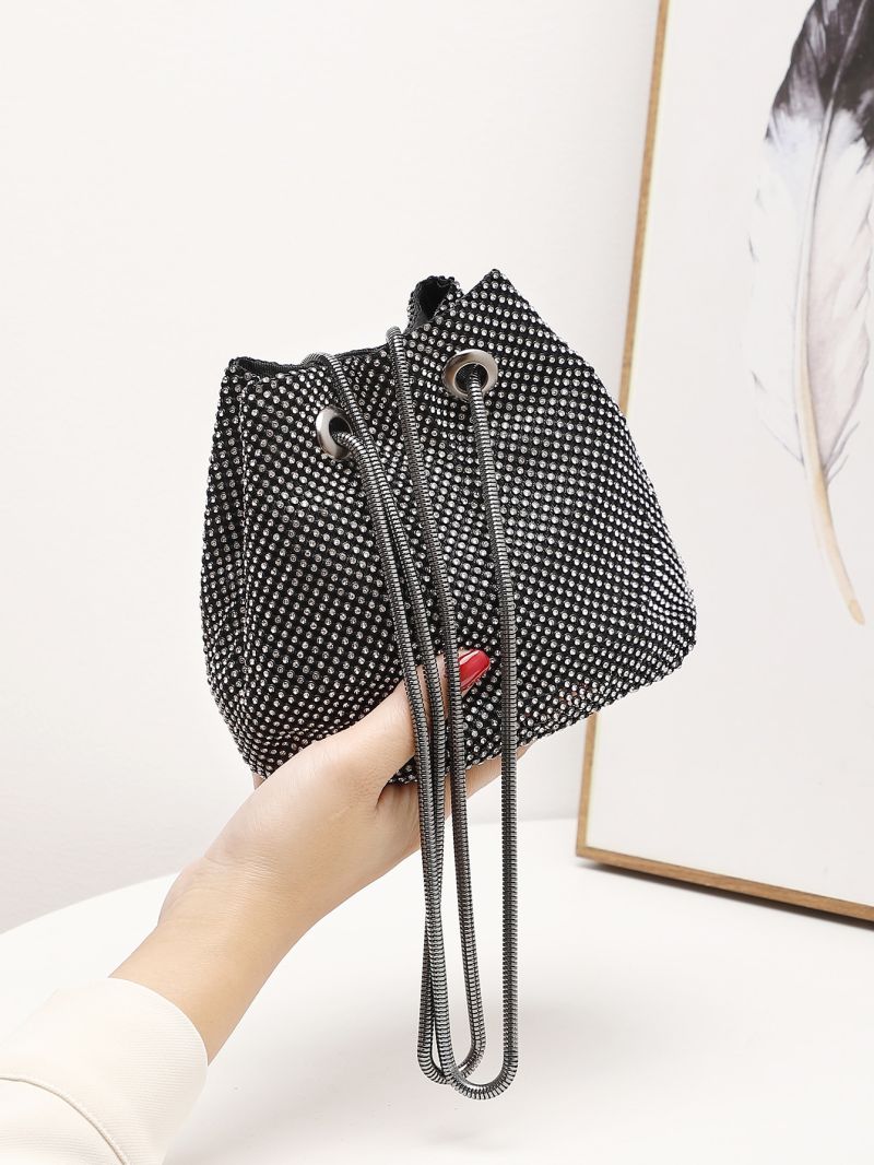 Mini Allover Rhinestone Decor Bucket Bag