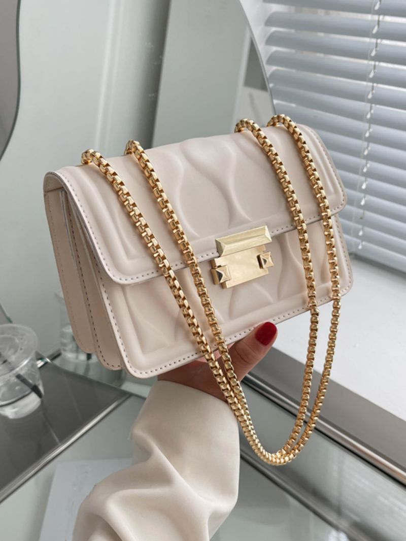 Mini Geometric Embossed Flap Chain Square Bag