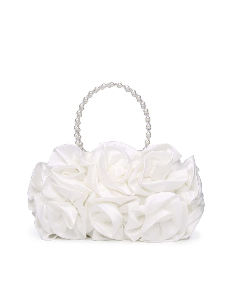 Beaded Detail Floral Design Evening Bag