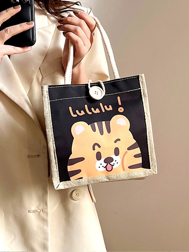 Cartoon Tiger Graphic Square Bag