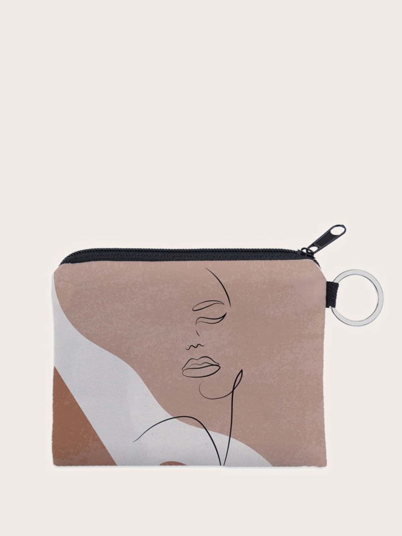 Abstract Figure Graphic Colorblock Coin Purse