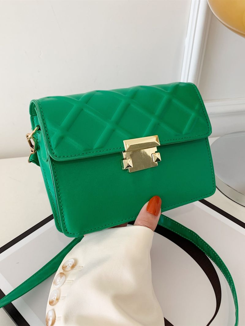 Textured Metal Decor Flap Square Bag