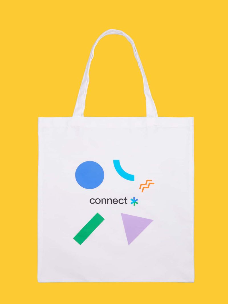 Letter & Geometric Graphic Colorblock Shopper Bag