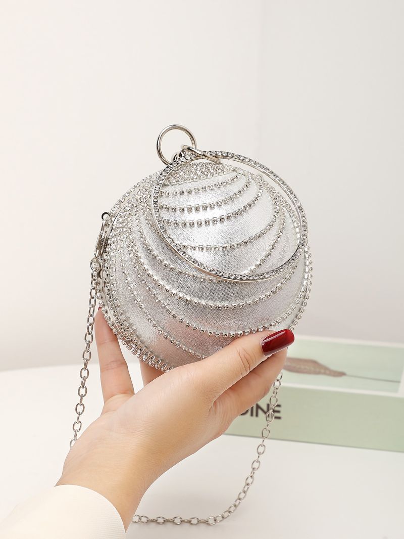 Mini Rhinestone Decor Ball Shaped Evening Bag