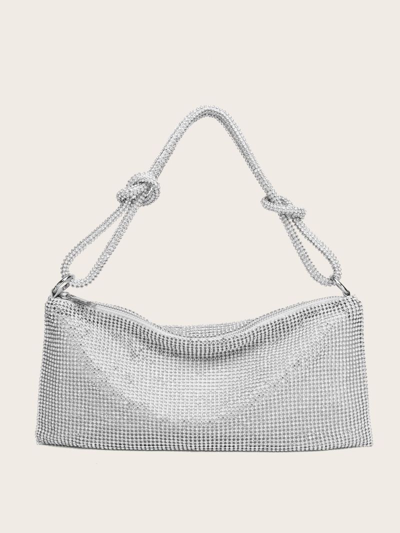 Rhinestone & Knot Decor Evening Bag