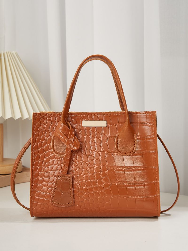 Mini Crocodile Embossed Square Bag