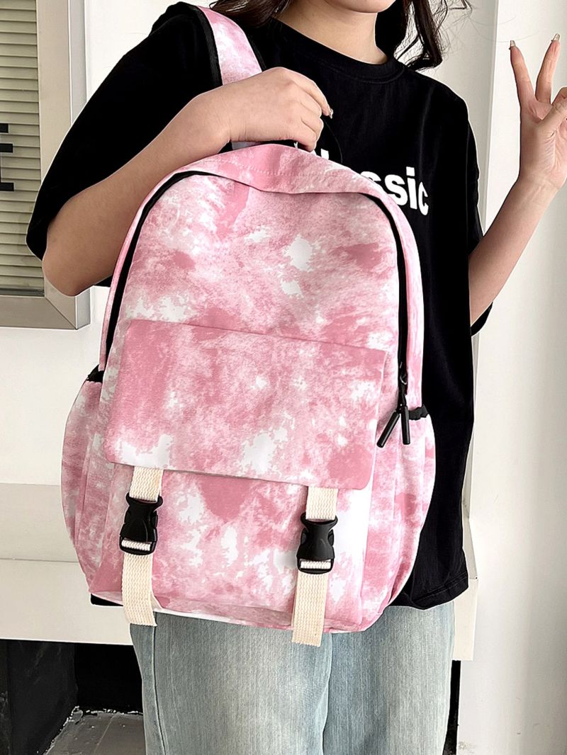 Tie Dye Buckle Decor Functional Backpack