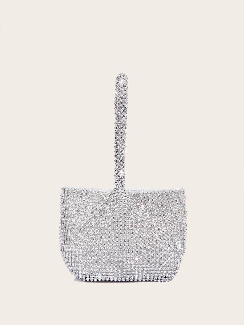 Mini All Over Rhinestone Detail Bucket Bag