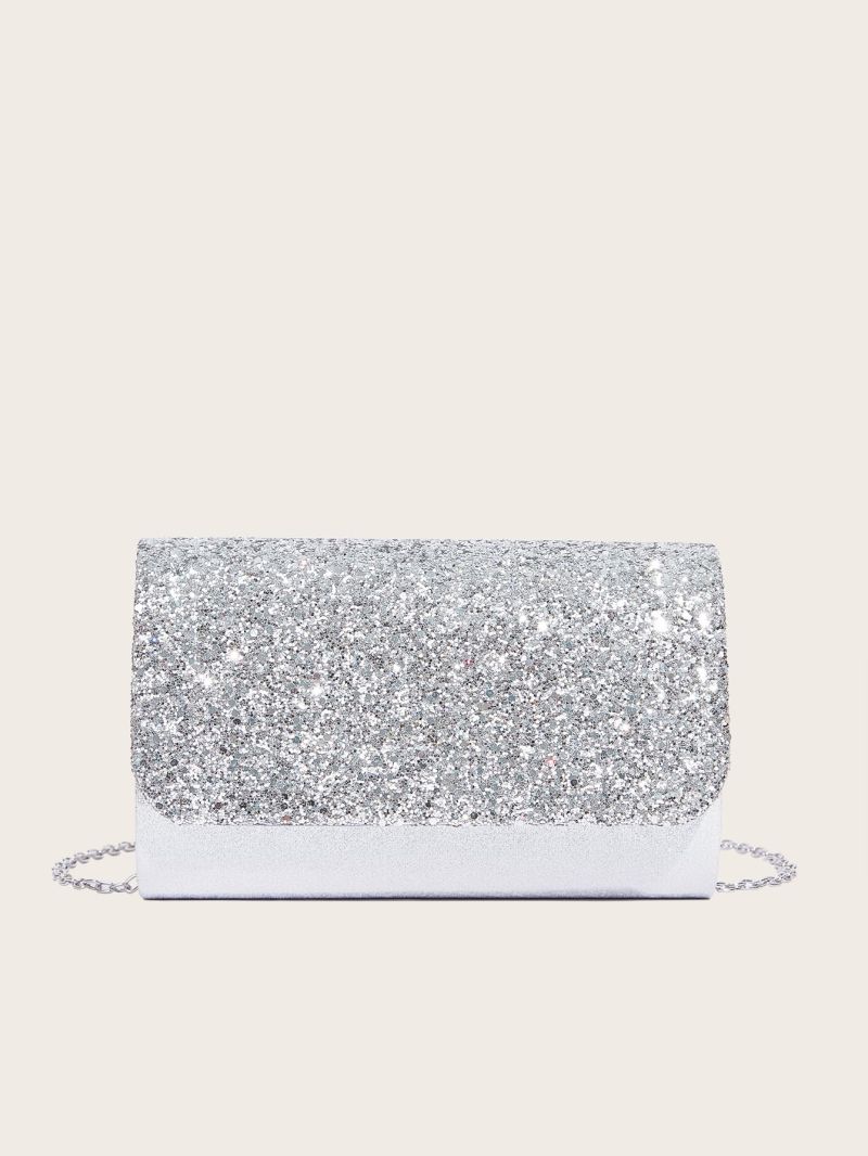 Mini Metallic Allover Glitter Decor Square Bag