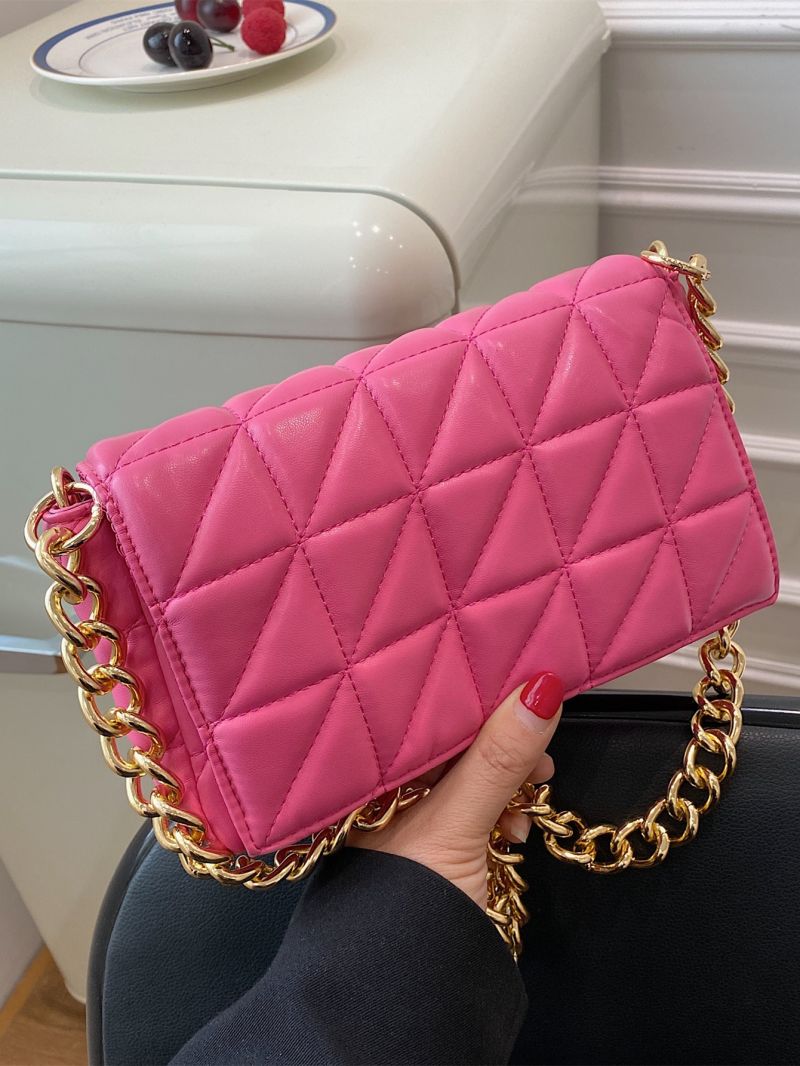Quilted Flap Chain Square Bag