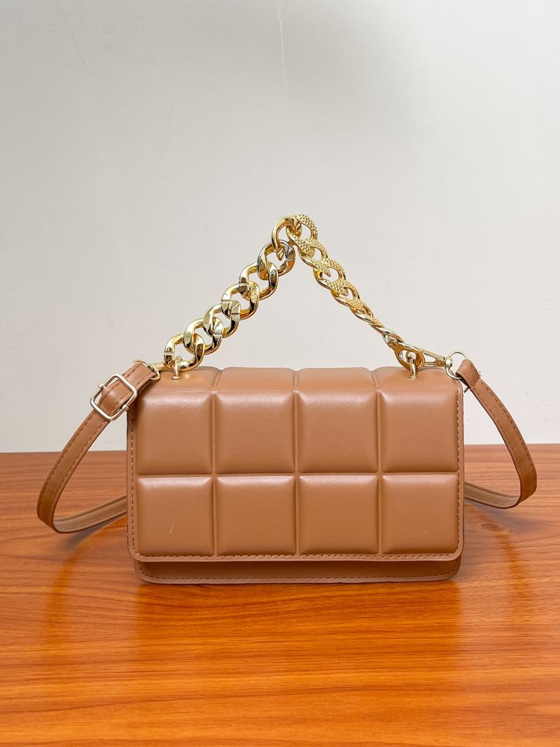 Minimalist Textured Flap Square Bag