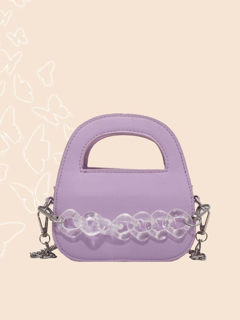 Mini Chain Decor Saddle Bag