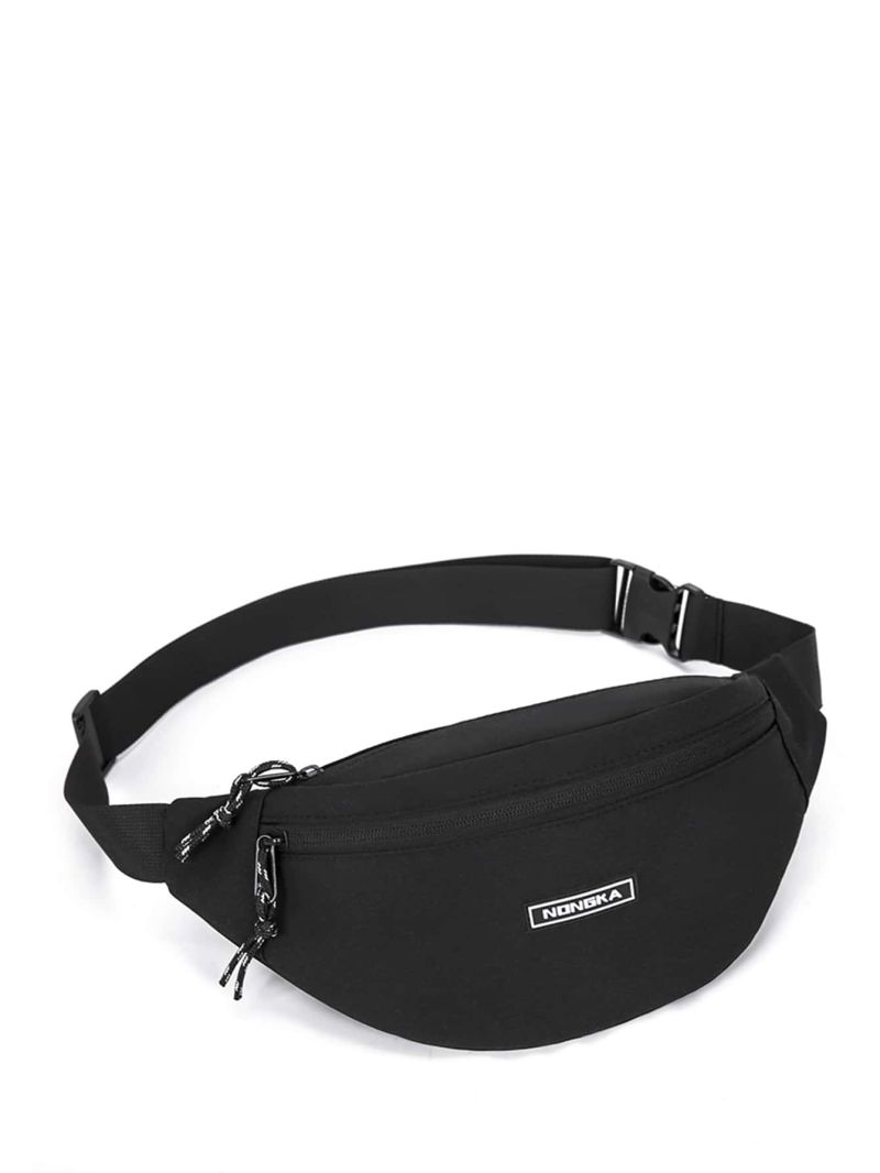 Letter Patched Detail Waist Bag