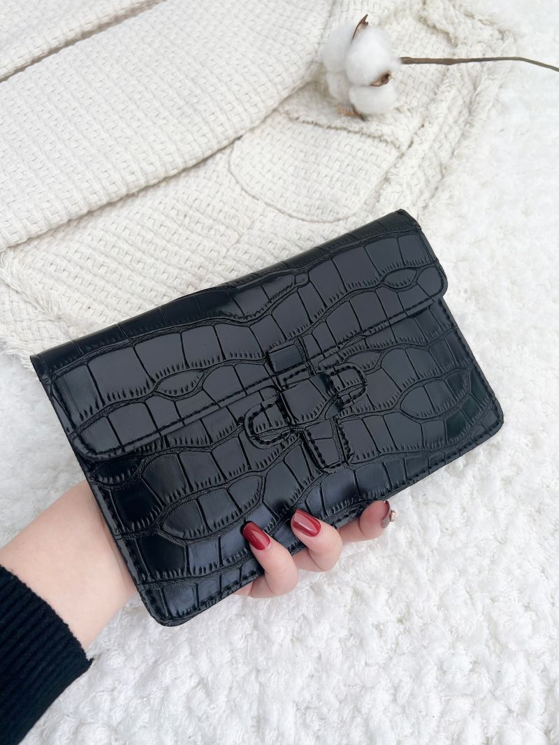 Mini Crocodile Embossed Square Bag