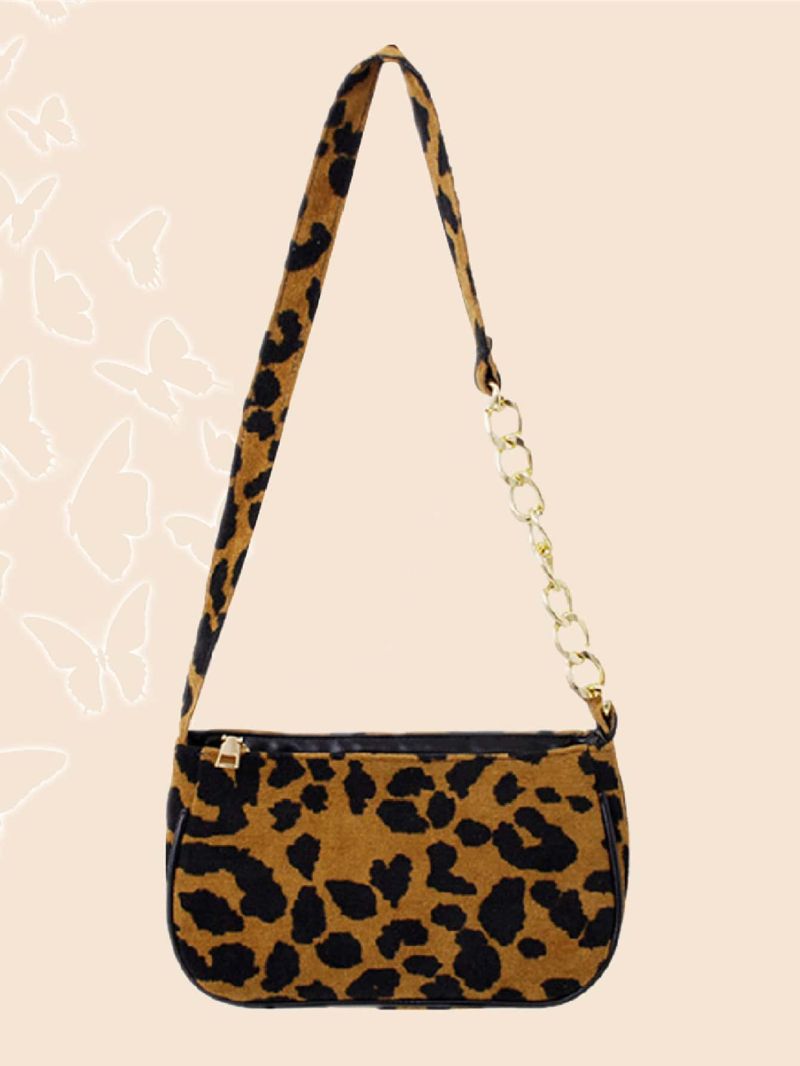 Leopard Baguette Bag