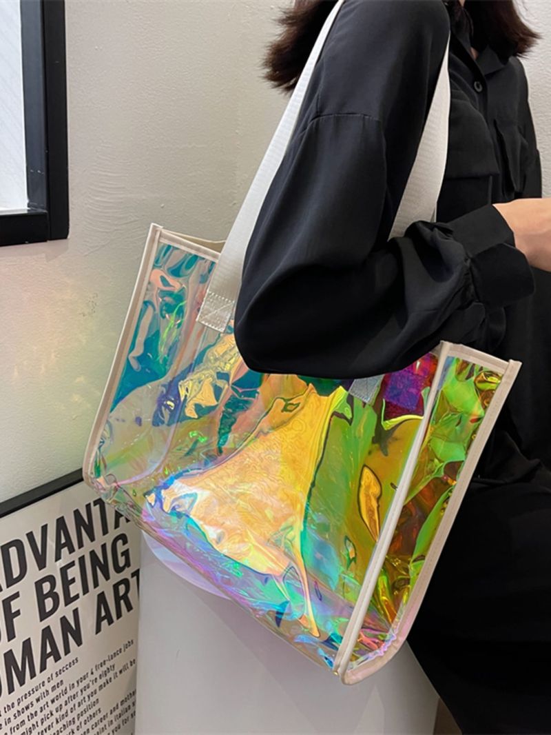 Holographic Clear Shoulder Tote Bag