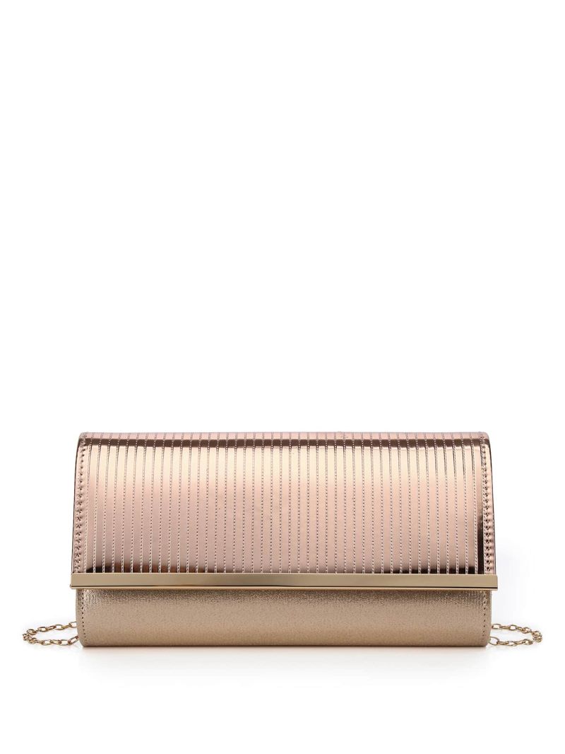 Metallic Stitch Detail Flap Chain Square Bag