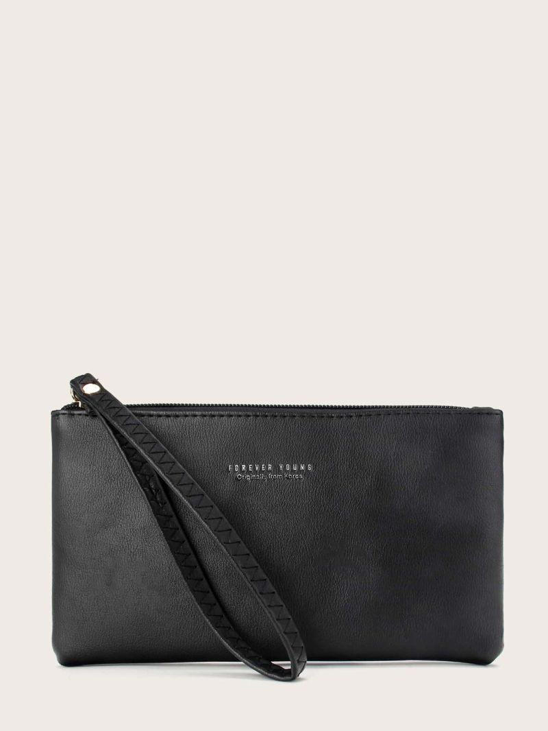 Letter Graphic Purse With Wristlet