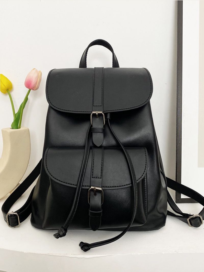 Drawstring Design Flap Backpack