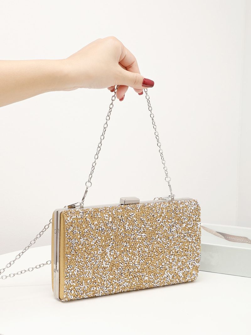 Allover Rhinestone Decor Box Bag