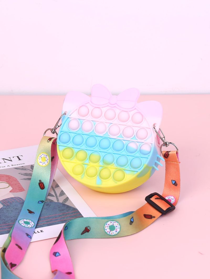 Mini Colorblock Cartoon Design Pop It Novelty Bag