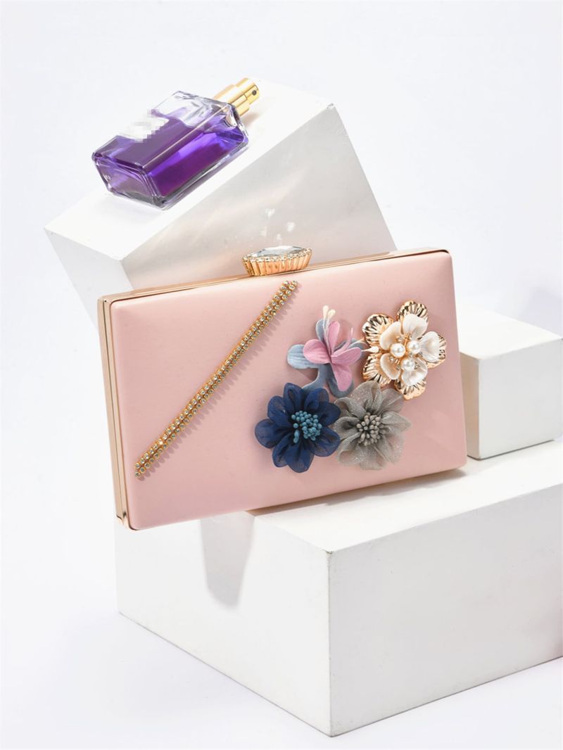 Mini Rhinestone & Flower Decor Box Bag