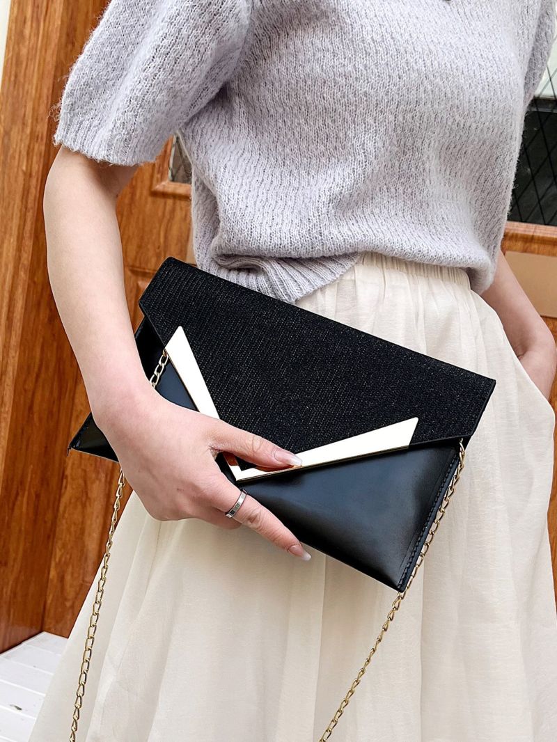 Metal Decor Flap Chain Square Bag