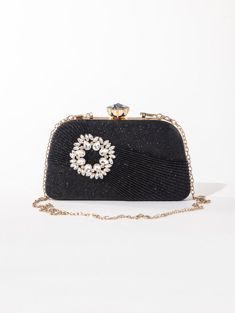 Mini Rhinestone Decor Chain Glitter Box Bag