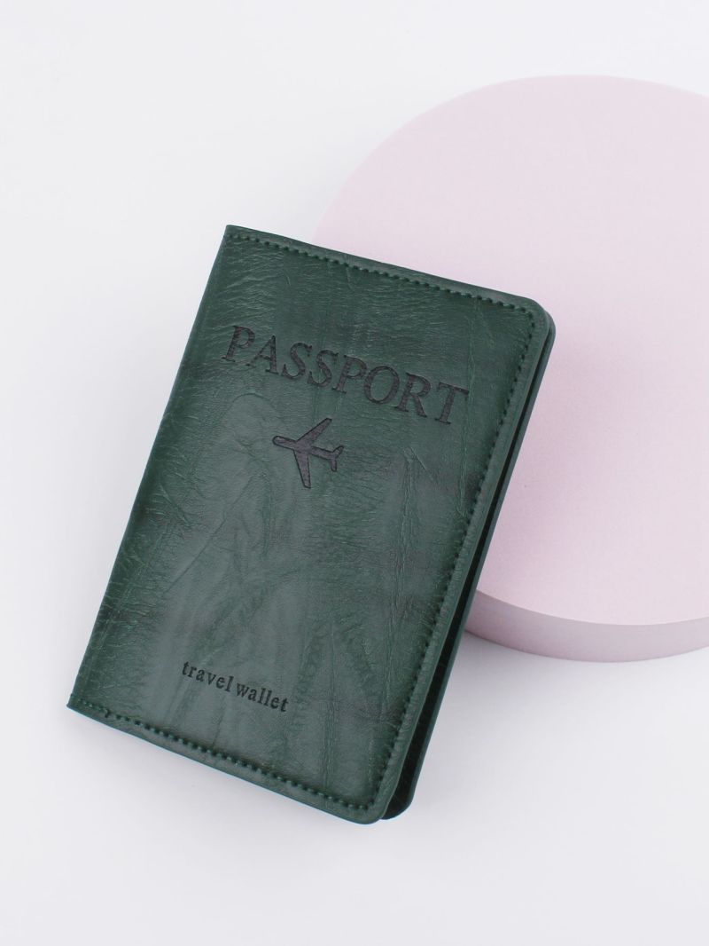 Plane & Letter Graphic Passport Case