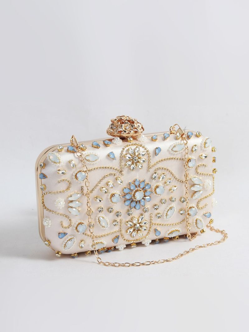 Mini Allover Rhinestone & Gemstone Decor Box Bag