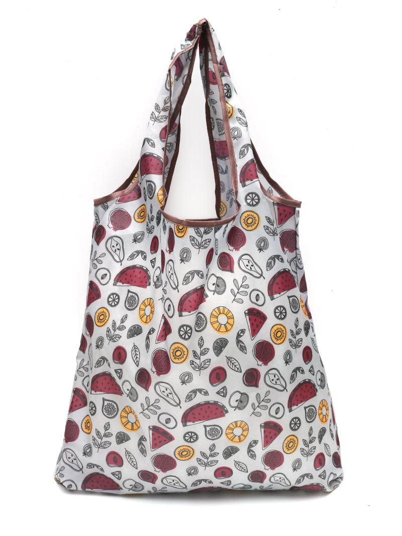 Fruit & Leaf Print Shopper Bag