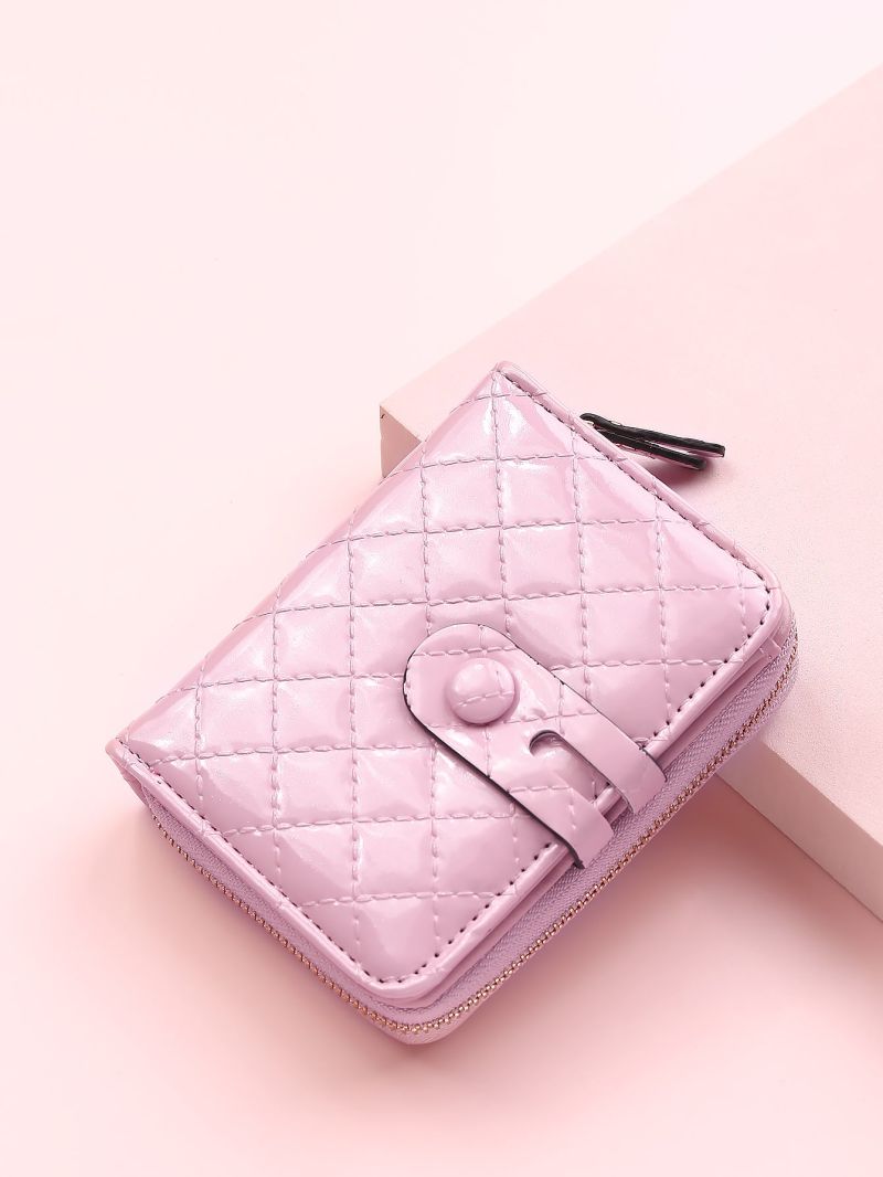 Minimalist Stitch Detail Snap Button Small Wallet