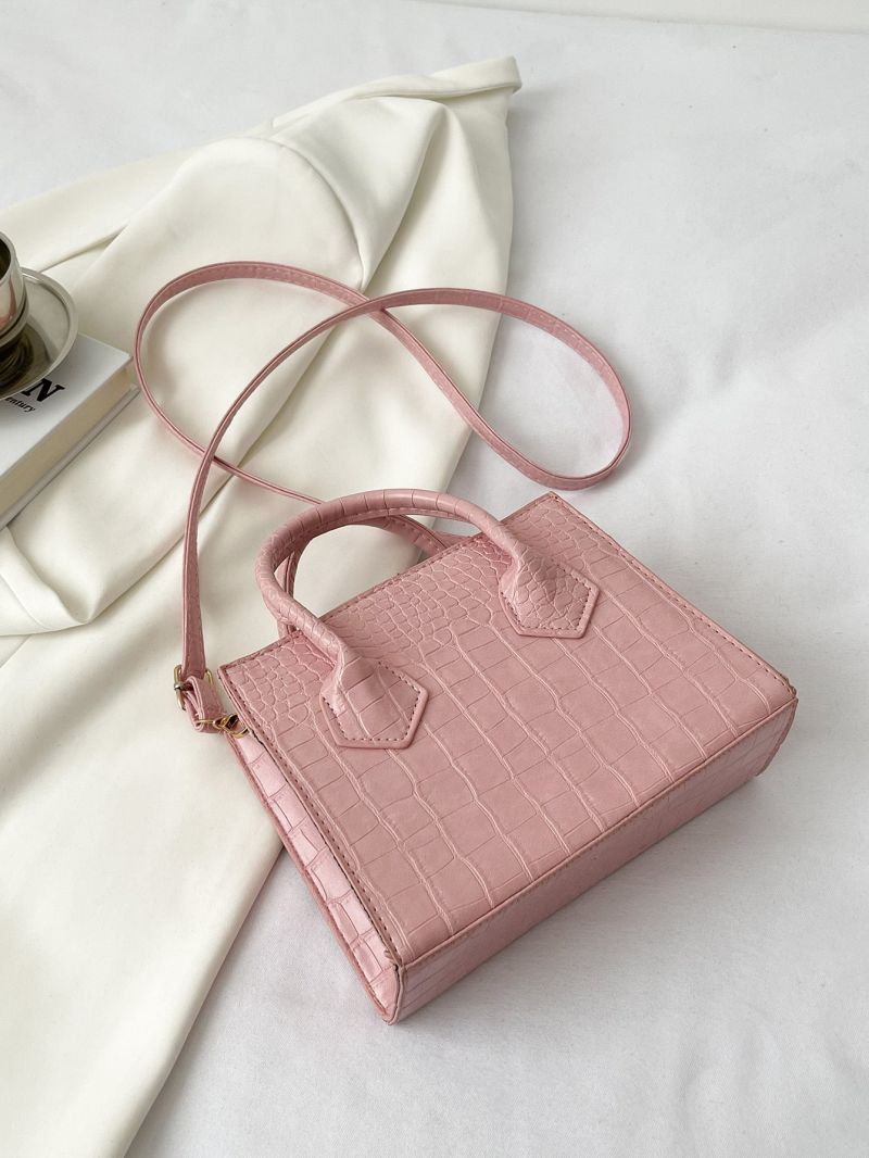 Crocodile Embossed Square Bag