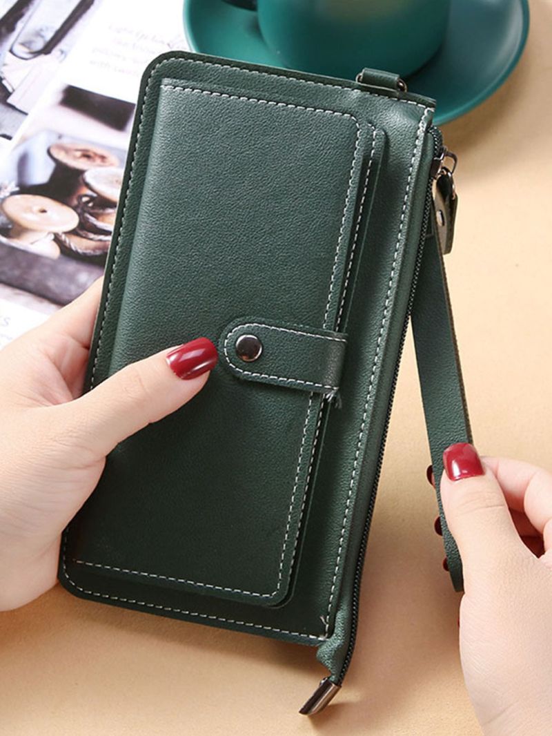 Minimalist Stitch Detail Long Wallet