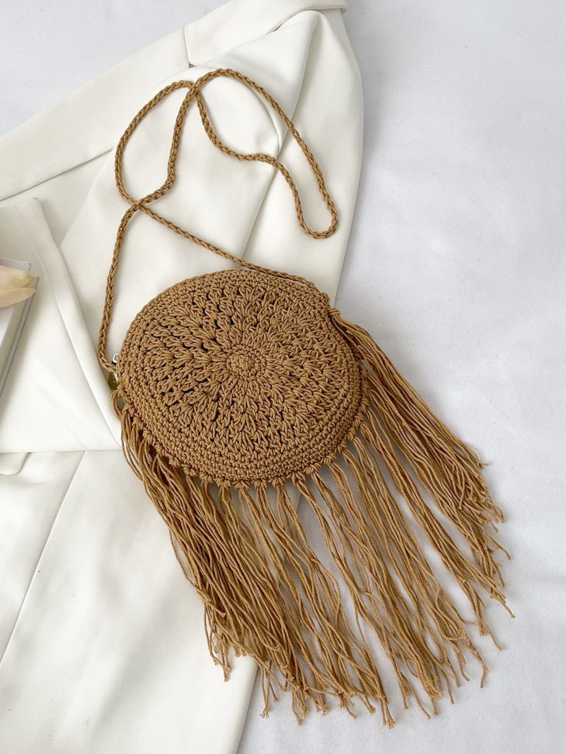 Mini Fringe Decor Straw Bag