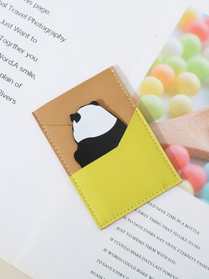 Panda Pattern Color Block Card Holder