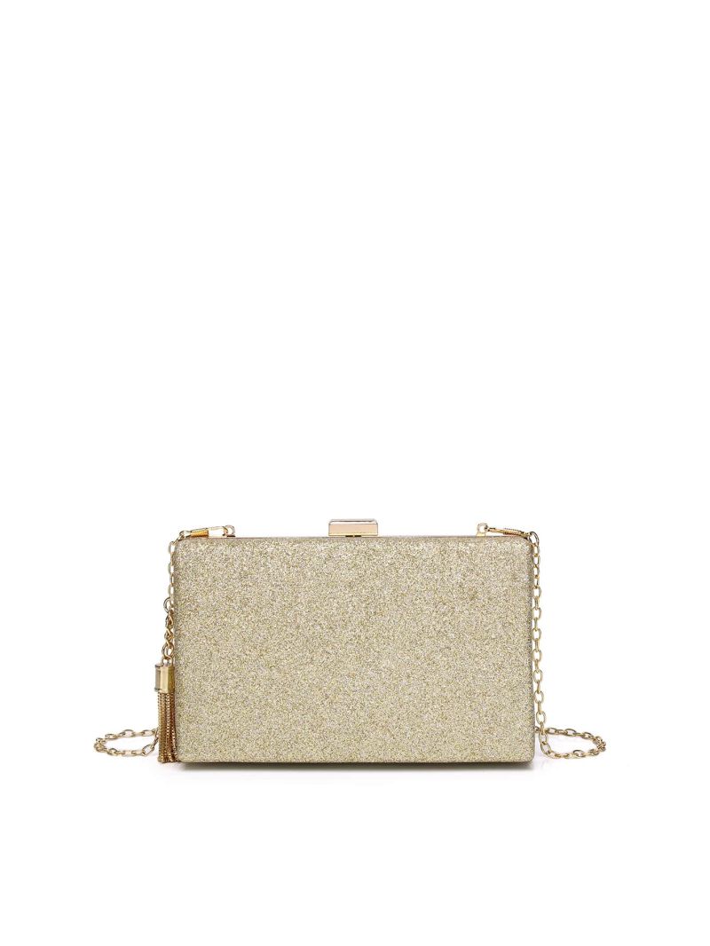 Mini Tassel Decor Glitter Chain Box Bag