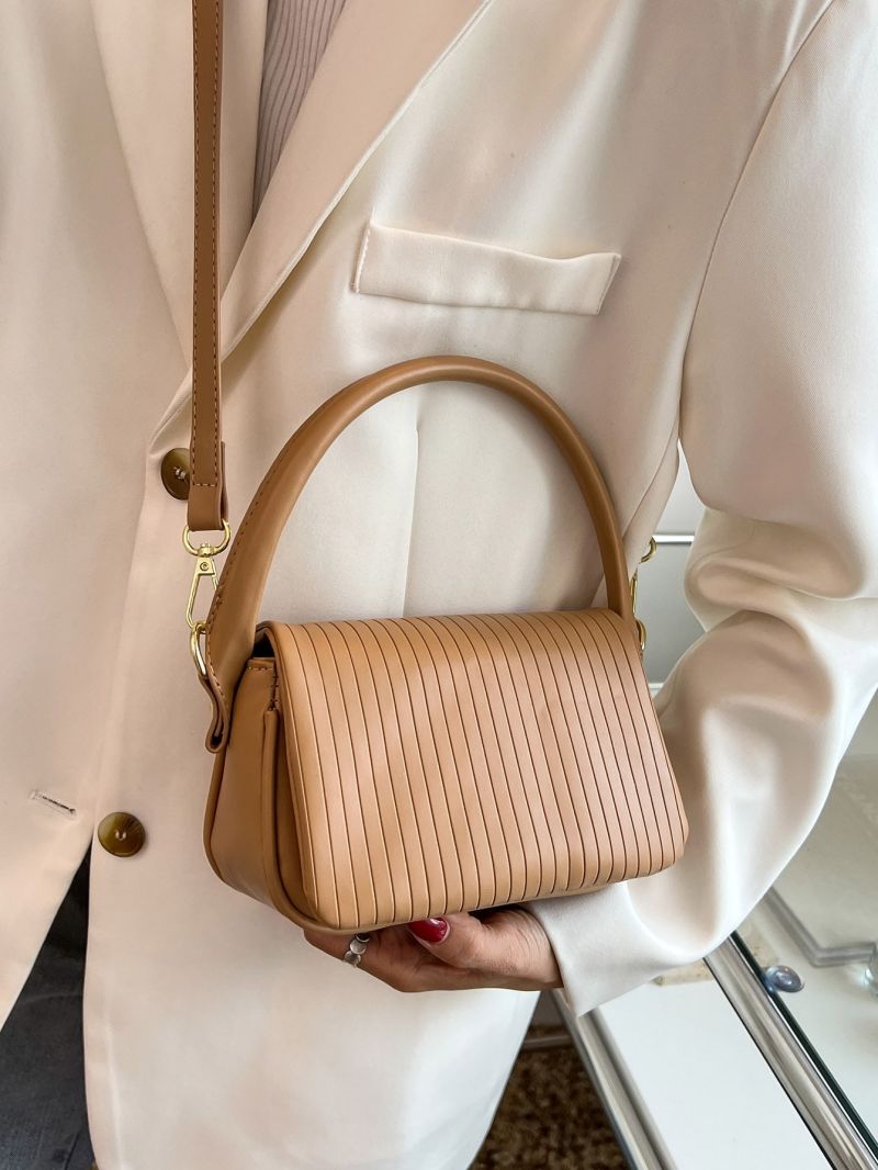 Stitch Detail Flap Square Bag