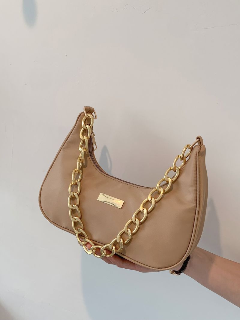 Metal Decor Chain Shoulder Bag