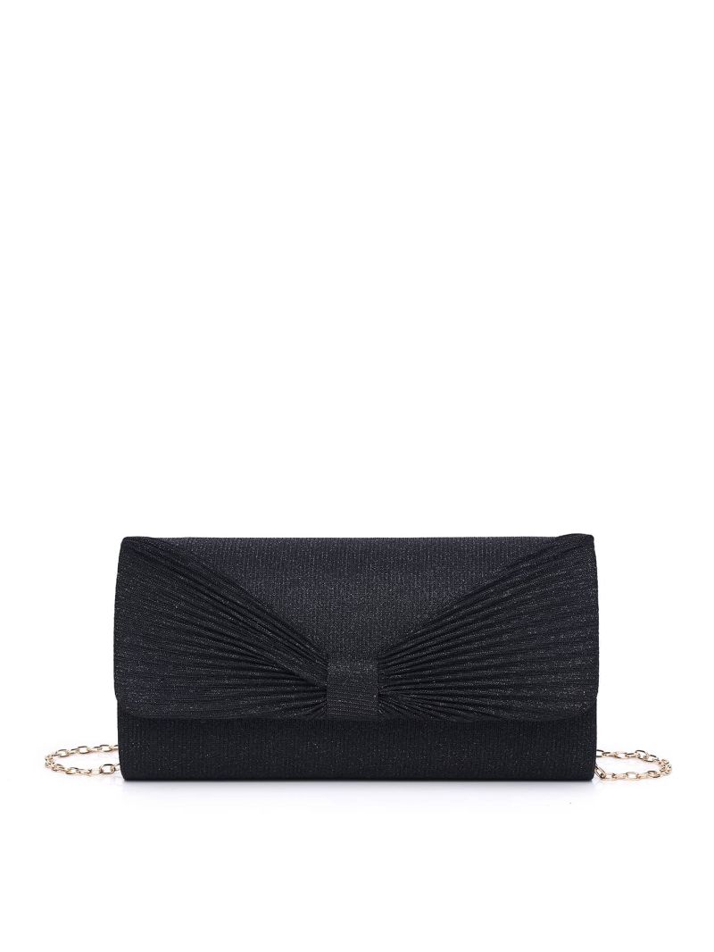 Mini Glitter Ruched Detail Chain Evening Bag