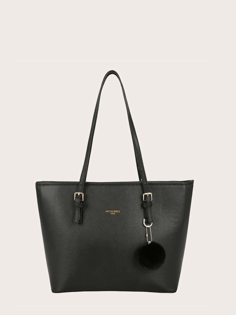 Pom Pom Decor Tote Bag