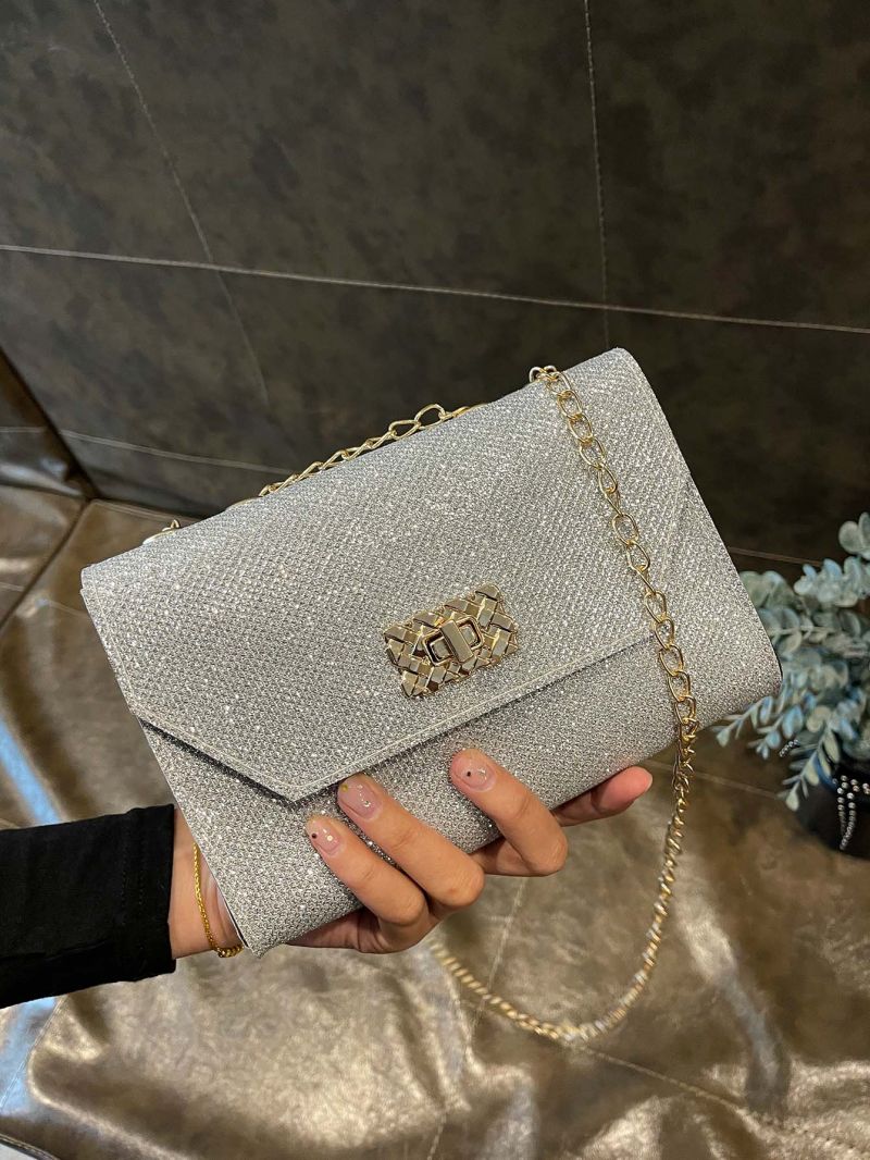 Mini Glitter Twist Lock Square Bag