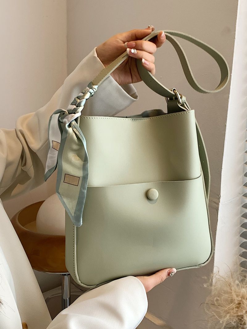 Twilly Scarf Decor Bucket Bag With Inner Pouch